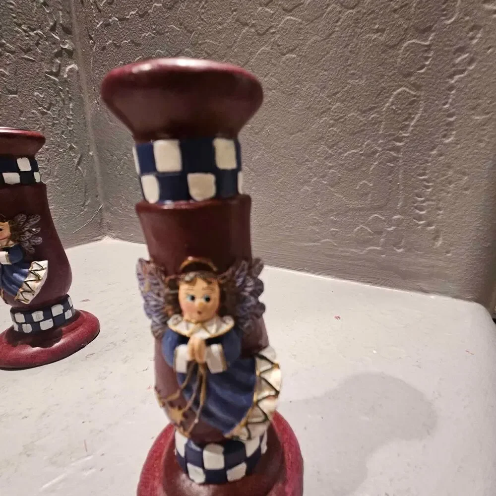 Wood 80s/90s style Candlestick Holders 5